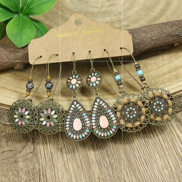 Fashion Jewelry Jewelry - Boho Earring Set Of 3 Pair